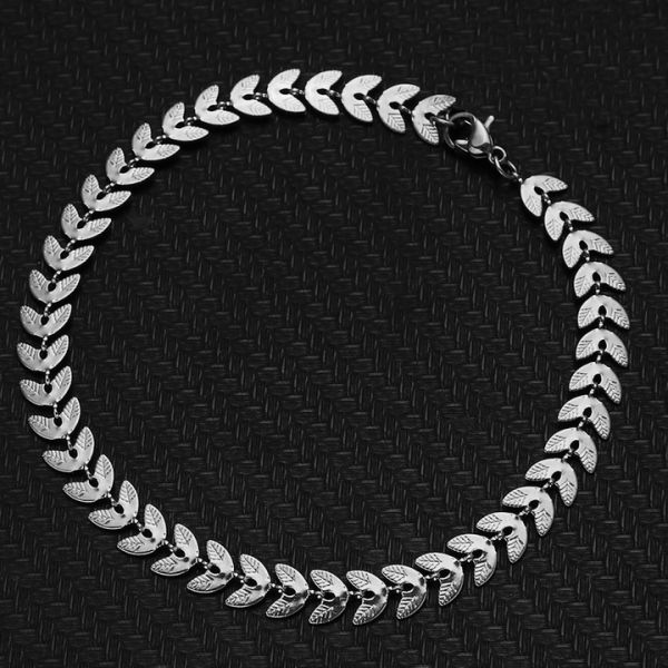 Non Tarnish Custom Fashion Women Sexy Luxury Jewelry Wheat Chain Summer 18K Gold Plated Stainless Steel Anklets
