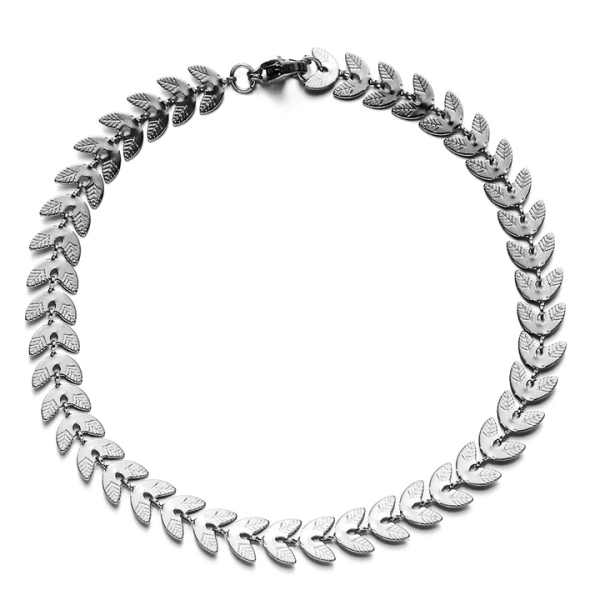 Non Tarnish Custom Fashion Women Sexy Luxury Jewelry Wheat Chain Summer 18K Gold Plated Stainless Steel Anklets