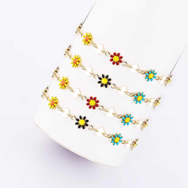 Colorful Eye Shape Thin Anklet Plated Chain Anklet Fashion Tarnish Free Luxury Anklets
