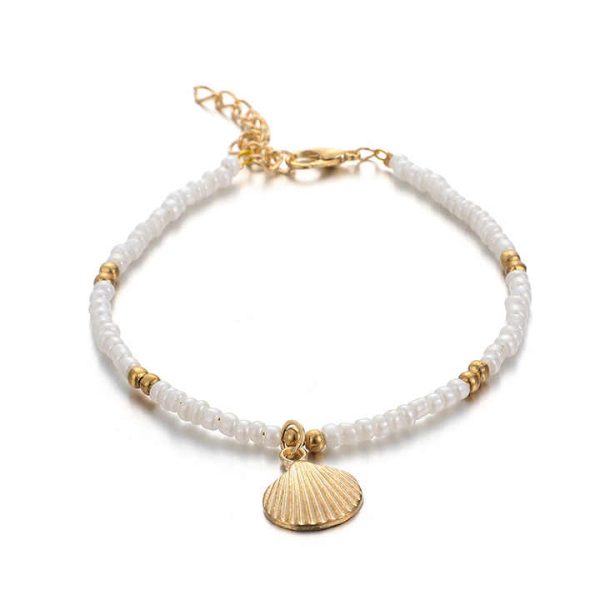5pcs/Set Summer Ocean Beach Foot Chains Bohemia Jewelry Handmade Multi-Layer Anklets Beaded Sea Shell Geometric Anklets Women