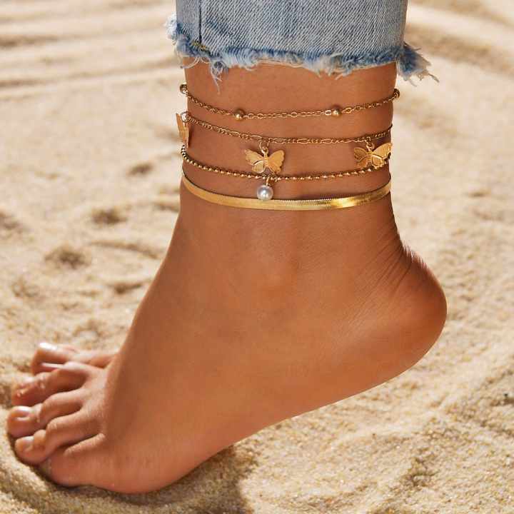 Wholesale High Quality Anklet Jewelry Gold Plated Beach Set for Women