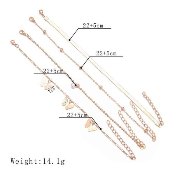 Wholesale High Quality Anklet Jewelry Gold Plated Beach Set for Women
