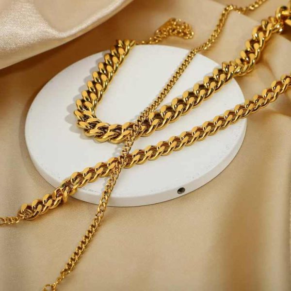 Fashion Anklet INS Explosion Style Hip-hop Personality Cuban Anklet Female 316L Stainless Steel Anklet Set Jewelry 2025