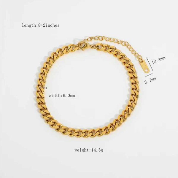 Fashion Anklet INS Explosion Style Hip-hop Personality Cuban Anklet Female 316L Stainless Steel Anklet Set Jewelry 2025