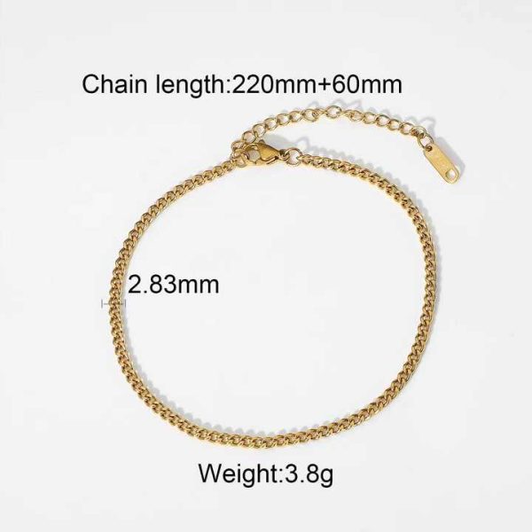 Fashion Anklet INS Explosion Style Hip-hop Personality Cuban Anklet Female 316L Stainless Steel Anklet Set Jewelry 2025