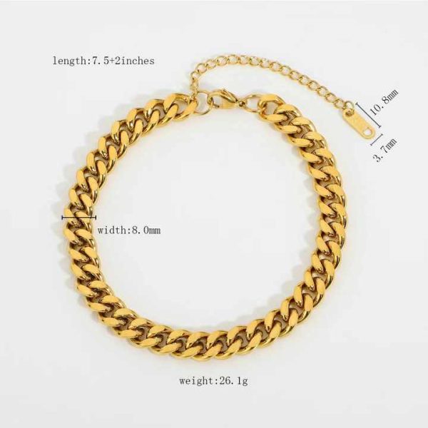 Fashion Anklet INS Explosion Style Hip-hop Personality Cuban Anklet Female 316L Stainless Steel Anklet Set Jewelry 2025