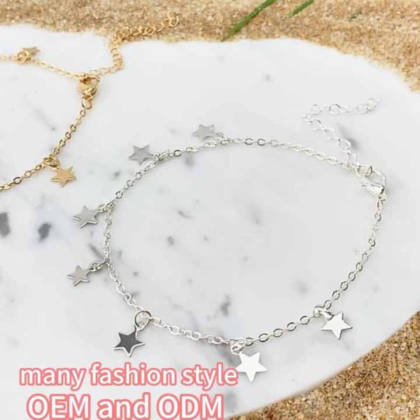 Waterproof Non-Tarnish Cuban Link Anklet for Women, Alloy Adjustable Ankle Bracelet, Fashion Jewelry Gift for Wedding Party Wholesale