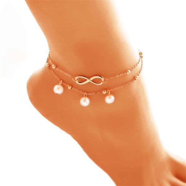 Wholesale Hot Selling Pearls Foot Beaded Anklet Custom Designer Women Anklets