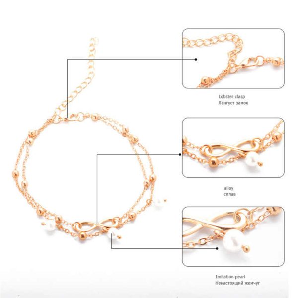 Wholesale Hot Selling Pearls Foot Beaded Anklet Custom Designer Women Anklets