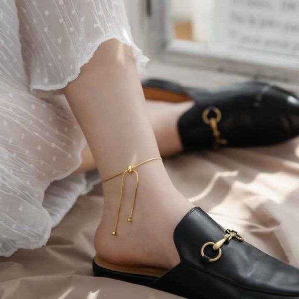 Wholesale New Titanium Steel Women's Anklet Adjustable Chain Gold Fashion Ladies Stainless Steel Jewelry