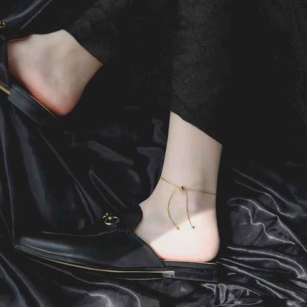 Wholesale New Titanium Steel Women's Anklet Adjustable Chain Gold Fashion Ladies Stainless Steel Jewelry
