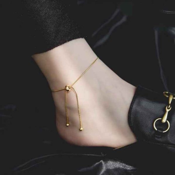 Wholesale New Titanium Steel Women's Anklet Adjustable Chain Gold Fashion Ladies Stainless Steel Jewelry