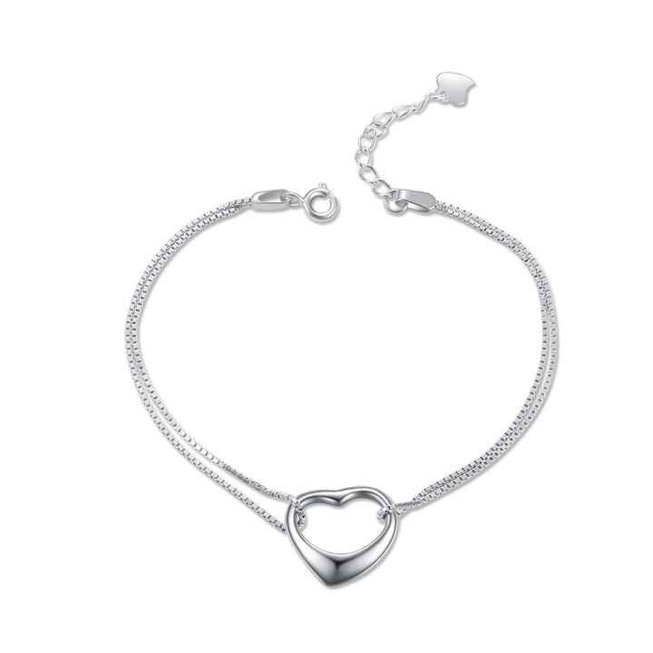 New Summer Accessory Gift for Women Hollow Love Foot Chain Stainless Steel Box Chain Layered Anklet Chain Simple Metal Rope