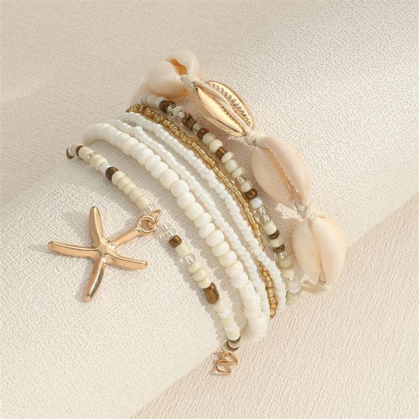 7 Pieces Bohemia Resin Seed Beaded Bracelets Fashion Bracelets Set Women