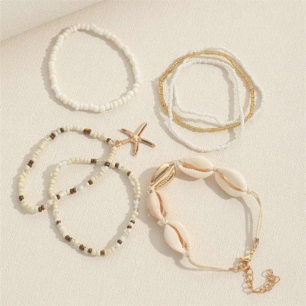 7 Pieces Bohemia Resin Seed Beaded Bracelets Fashion Bracelets Set Women