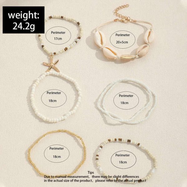 7 Pieces Bohemia Resin Seed Beaded Bracelets Fashion Bracelets Set Women