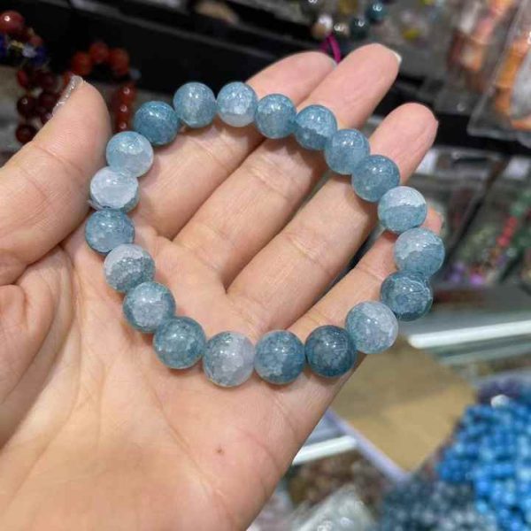 SC Wholesale Stylish Handmade Bracelet Bangle Fashion Colorful Bracelet Trendy Glass Transparent Beaded Bracelet for Teen Girls
