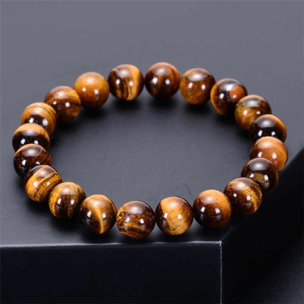 Natural Yellow Tiger Eye Beaded Bracelets Trendy Natural Stone Bracelet for Women Men