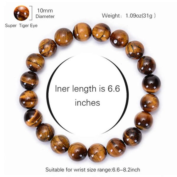 Natural Yellow Tiger Eye Beaded Bracelets Trendy Natural Stone Bracelet for Women Men