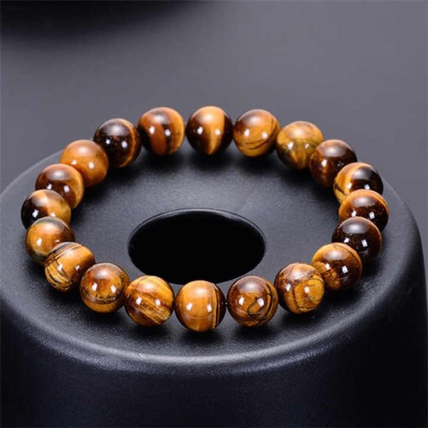 Natural Yellow Tiger Eye Beaded Bracelets Trendy Natural Stone Bracelet for Women Men