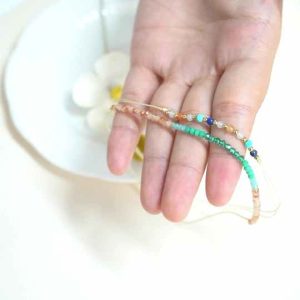 Handmade Adjustable Natural Stone Beaded Brass Boho Bracelet for Women, Trendy Bohemian Charm Jewelry Gift