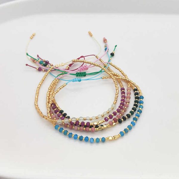 Summer Handmade Adjustable Women Fashion Jewelry Natural Stone Beaded Bracelet for Girls Miyuki Seed Bead Bracelet