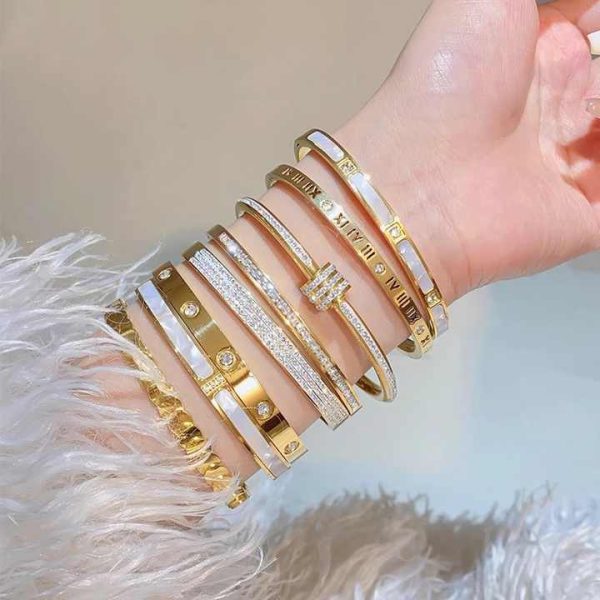Zhongzhe Fashion Jewelry Bracelet Anti Tarnish 18K Gold Plated Stainless Steel Waterpoof Jewelry Zircon Bracelet for Women
