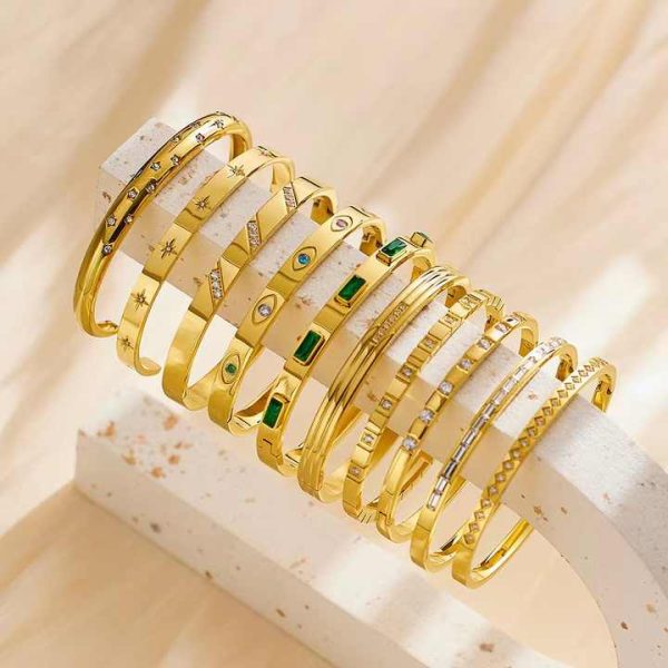 Zhongzhe Fashion Jewelry Bracelet Anti Tarnish 18K Gold Plated Stainless Steel Waterpoof Jewelry Zircon Bracelet for Women