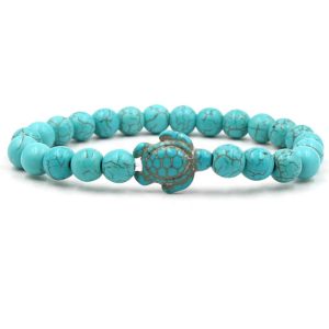 LC202503196 Wholesale Fashion Natural Gemstone Beaded Stone Men's Women Elastic Stretch Sea Turtle Bracelet