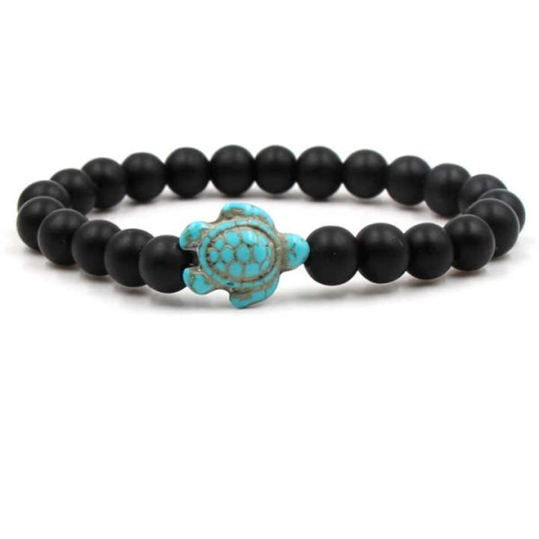 LC202503196 Wholesale Fashion Natural Gemstone Beaded Stone Men's Women Elastic Stretch Sea Turtle Bracelet