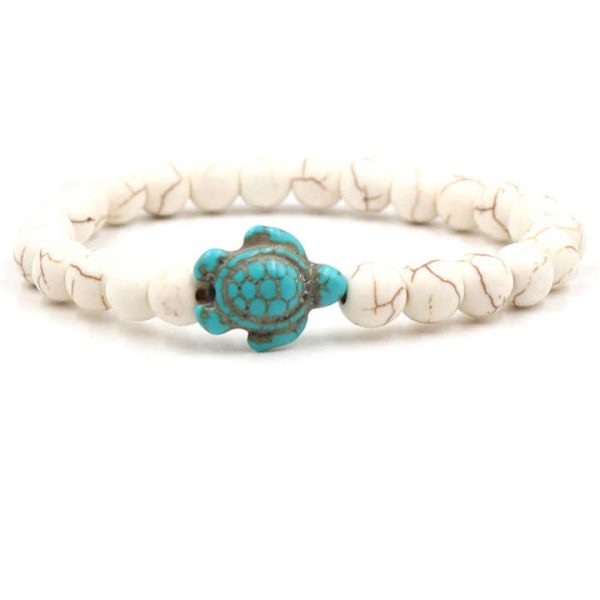LC202503196 Wholesale Fashion Natural Gemstone Beaded Stone Men's Women Elastic Stretch Sea Turtle Bracelet