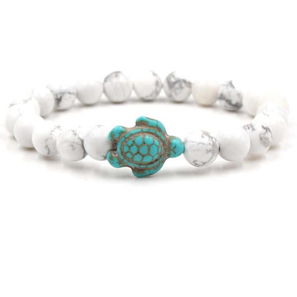 LC202503196 Wholesale Fashion Natural Gemstone Beaded Stone Men's Women Elastic Stretch Sea Turtle Bracelet