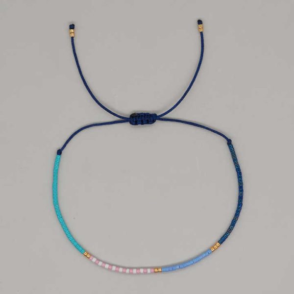 Colorful Handmade Beaded Bracelet for Women Fashion Tiny Seed Beads Adjustable Woven Bracelet Boho Style Minimalist Jewelry