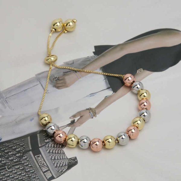 Fashion Jewelry Handmade Gold Plated Beads Bracelet Personality Gift for Women