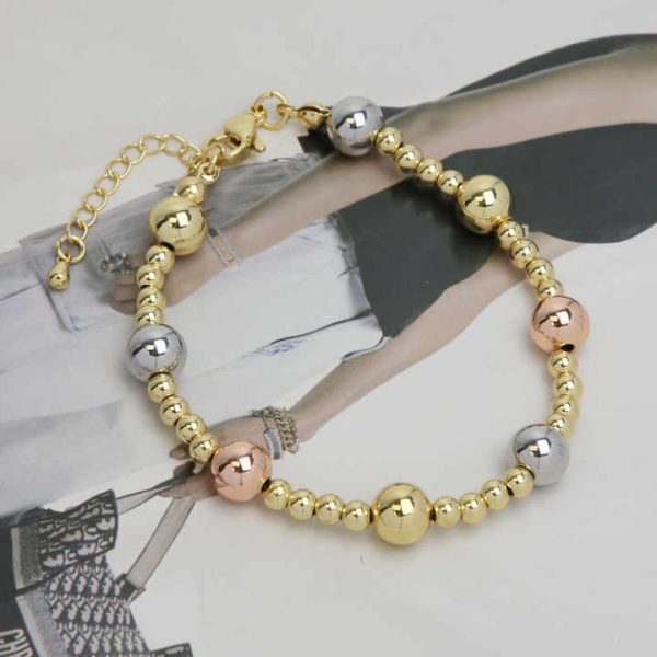 Fashion Jewelry Handmade Gold Plated Beads Bracelet Personality Gift for Women