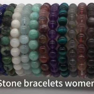 Natural Stone Bead Bracelet for Women & Men - Green Garden Beaded Jewelry, Classic Unisex Design