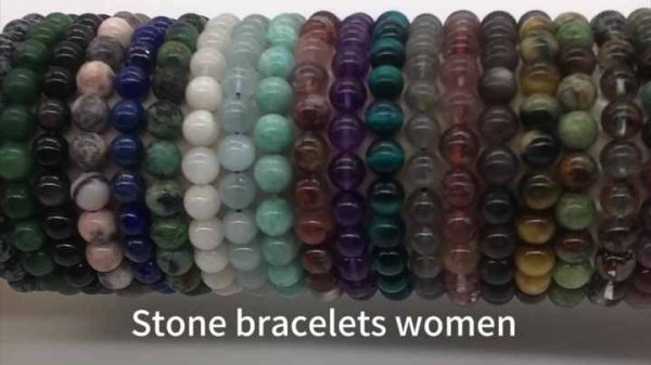 Natural Stone Bead Bracelet for Women & Men - Green Garden Beaded Jewelry, Classic Unisex Design