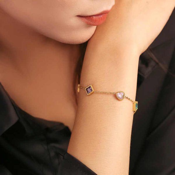 Bohemian Style Colorful Beaded Bracelet for Women Handmade Stainless Steel Friendship Fashion Jewelry for Gift