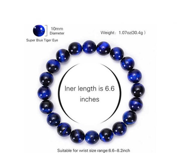 Domineering Men Hawkeye Gemstone Beaded Elastic Bracelet Fashion 6/8/10/12mm Natural Green Red Blue Tiger Eye Stone Bracelets