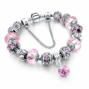 Hot Selling Female DIY Beaded Pendant Bracelet Fashion Handmade Alloy Jewelry Popular Crystal Chain Bracelets