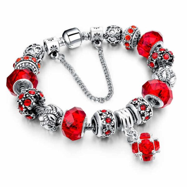 Hot Selling Female DIY Beaded Pendant Bracelet Fashion Handmade Alloy Jewelry Popular Crystal Chain Bracelets