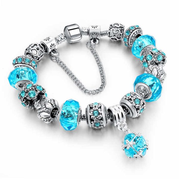 Hot Selling Female DIY Beaded Pendant Bracelet Fashion Handmade Alloy Jewelry Popular Crystal Chain Bracelets
