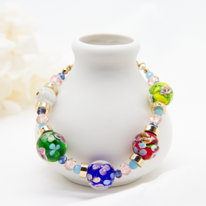 Trendy Cute Acrylic Beaded Alloy Bracelet for Women - Fashion Jewelry Gift for Party, Anniversary