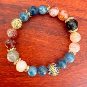 Ceramic Clay Porcelain Beaded Bracelet for Spiritual Healing Energy, Unisex Classic Taoism Jewelry for Anniversary