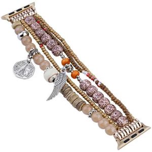 Trendy Bohemian Handmade Beaded Watchband Bracelet - Customizable Acrylic Resin Lucite Charm Jewelry