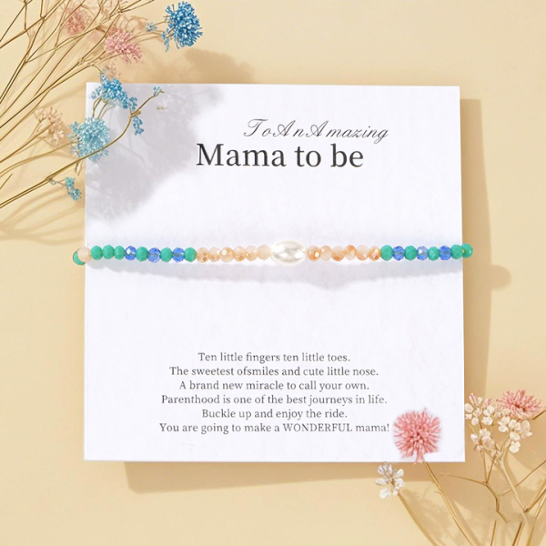 Fashion Small Beads Jewelry Bohemian Handmade Dainty Blue Glass Beaded Bracelets With Pearl Mother's Day Gift Bracelet for Mon