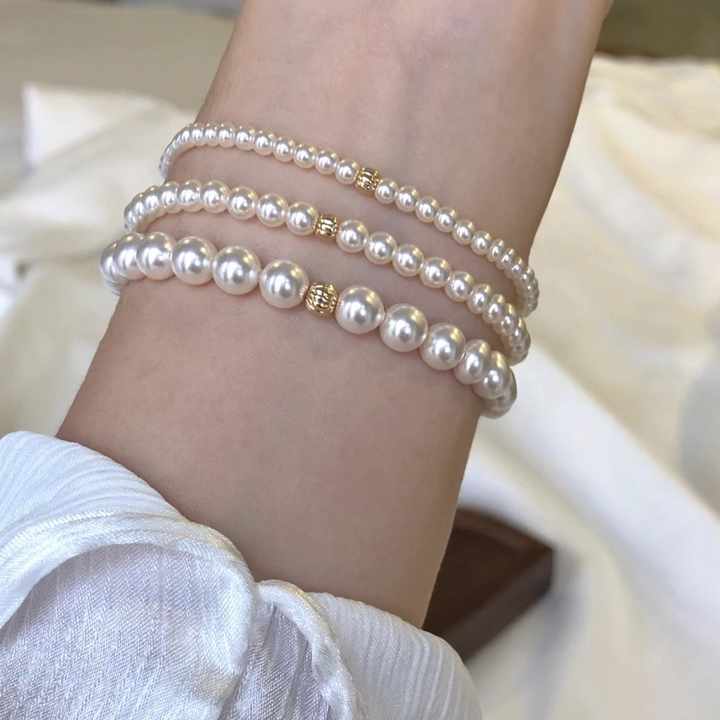 Vintage Baroque Pearl Adjustable Chain Bracelets Elegant Circle Bracelets Fashion Accessories Jewelry for Women