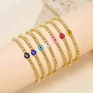Trendy Crystal Rhinestone Beaded Stacked Bracelet for Summer Seaside Unisex Jewelry