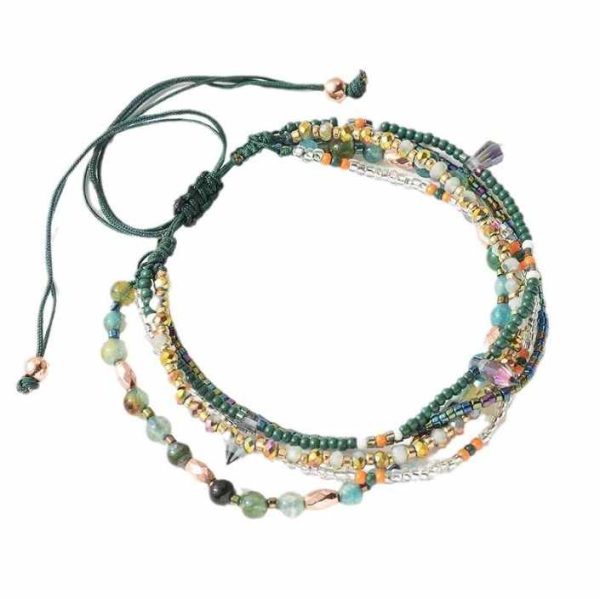 Hot Sell Bohemian Style Colorful Handmade Woven Bead Bracelet Adjustable Beads Bracelets Jewelry
