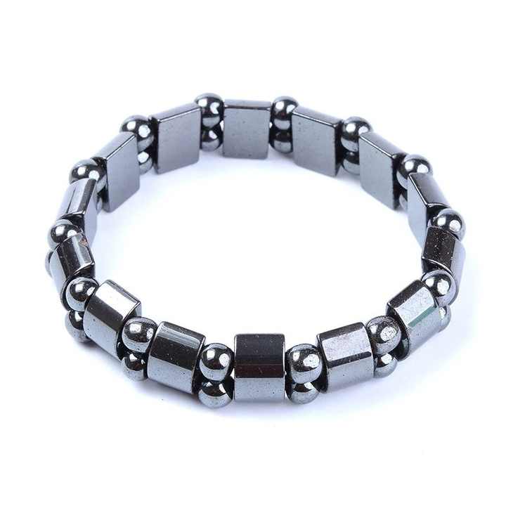 Fashion Double-Layer Black Hematite Beaded Bracelet Natural Stone Magnet Health Bracelet Health Care Jewelry Gifts